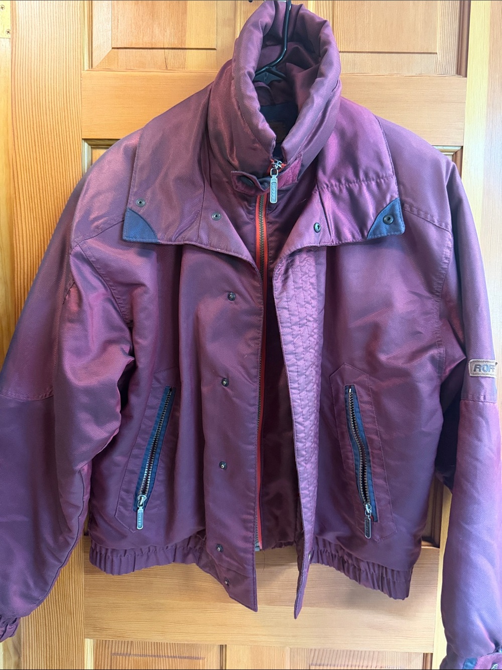 Vintage Roffe Men’s M Burgundy Ski Jacket Retro 80s 90s